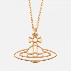 Vivienne Westwood Jewellery Women’s Thin Lines Flat Orb Pendant – Gold
