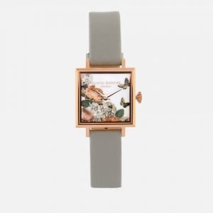Olivia Burton Women’s Signature Florals Watch – Grey/Rose Gold