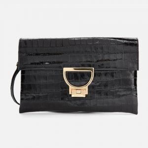 Coccinelle Women’s Arlettis Croco Clutch Bag – Black