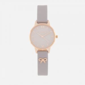 Olivia Burton Women’s Vintage Bow Watch – Grey Lilac/Rose Gold