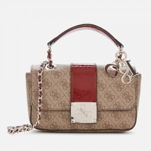 Guess Women’s Logo City Small Convertible Cross Body Bag – Brown/Multi