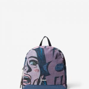 Comic denim backpack - BLUE - U