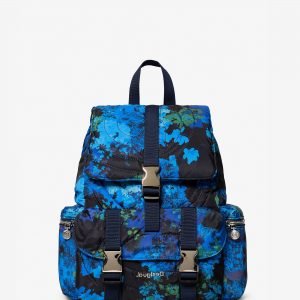 Padded backpack with floral camouflage - BLUE - U