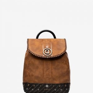 Floral African mini-backpack - BROWN - U
