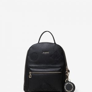 Mini backpack embossed mandalas - BLACK - U