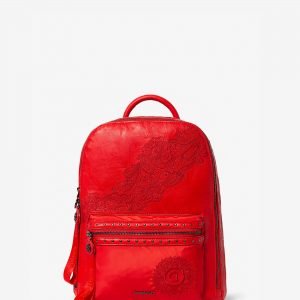 Backpack with mandala and flowers - RED - U