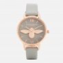 Olivia Burton Women’s Moulded Bee Midi Dial Watch – Grey/Rose Gold