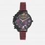 Olivia Burton Women’s After Dark Floral Case Watch – Burgundy/Black