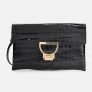 Coccinelle Women’s Arlettis Croco Clutch Bag – Black