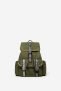 Stud backpack with slogan straps – GREEN – U